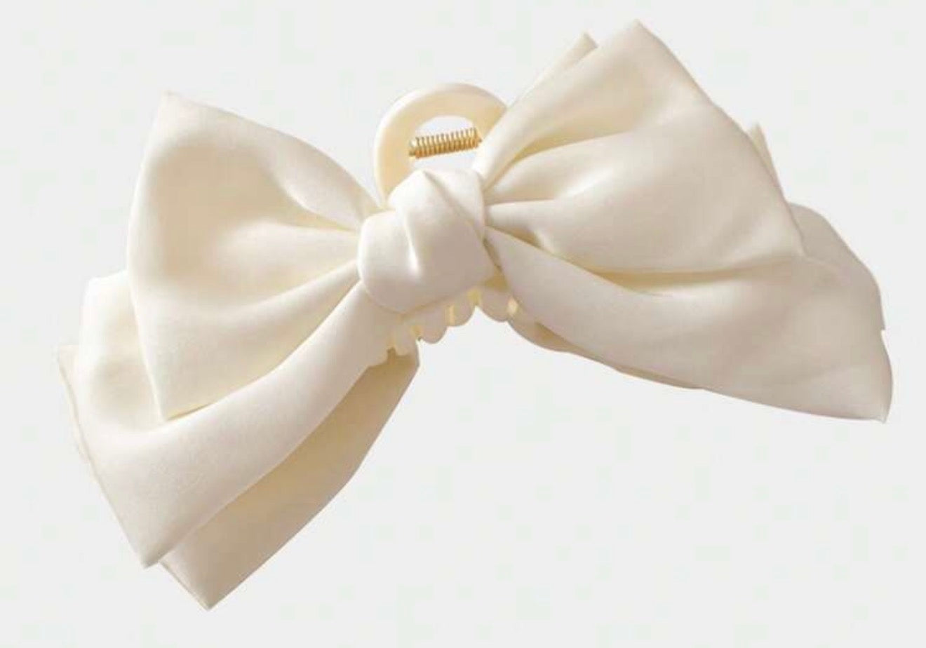 Fabric Bow Hair Claw- large-How Cute is That? Boutique