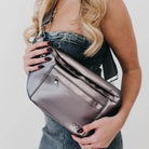 Marley Metallic Oversized Bum Bag Wholesale in Black-How Cute is That? Boutique