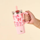 20 oz Lifestyle Flip Straw Tumbler-Blushing Bows-How Cute is That? Boutique