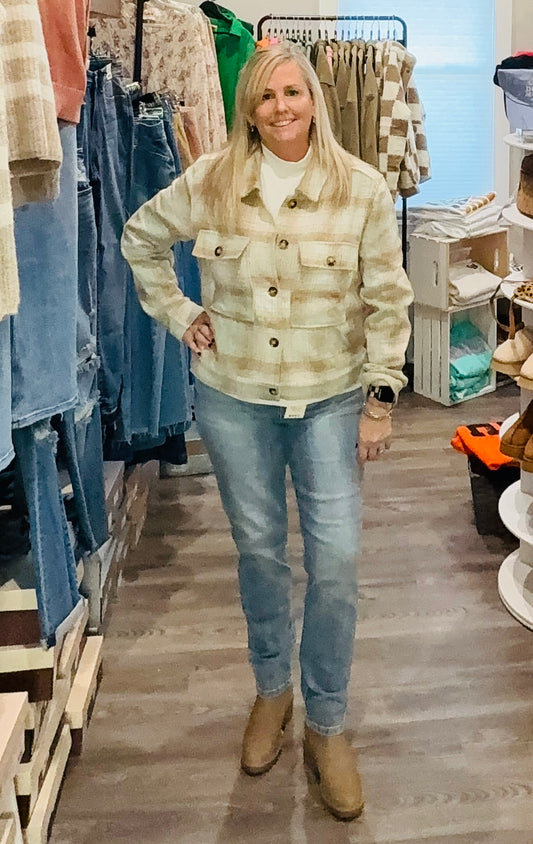 Plaid Cropped Shacket