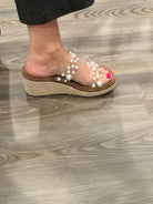 Corky's Look Who’s Here Clear Pearl Platform Sandals – Bridal & Summer Style-How Cute is That? Boutique