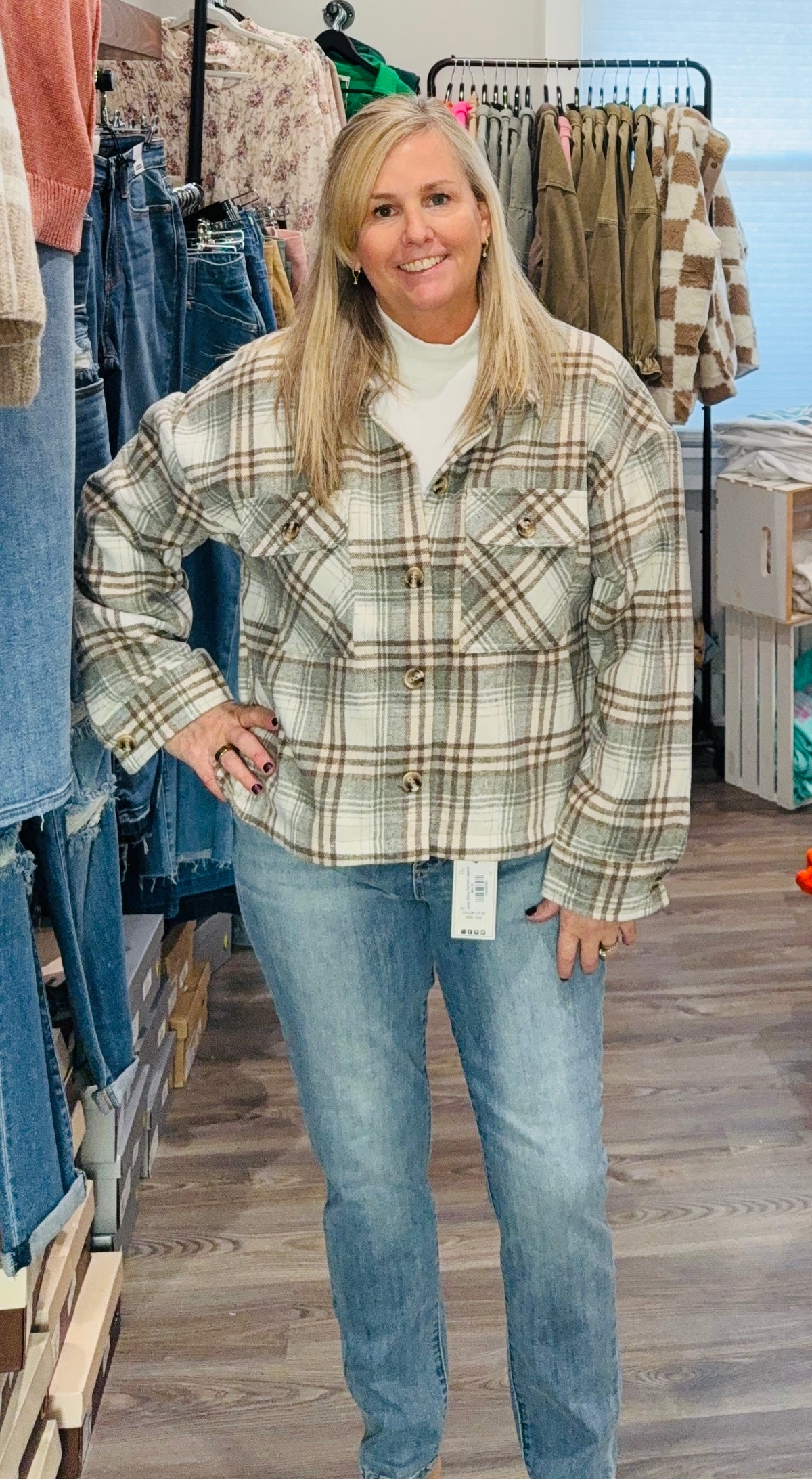 Crop Flannel Shacket-How Cute is That? Boutique