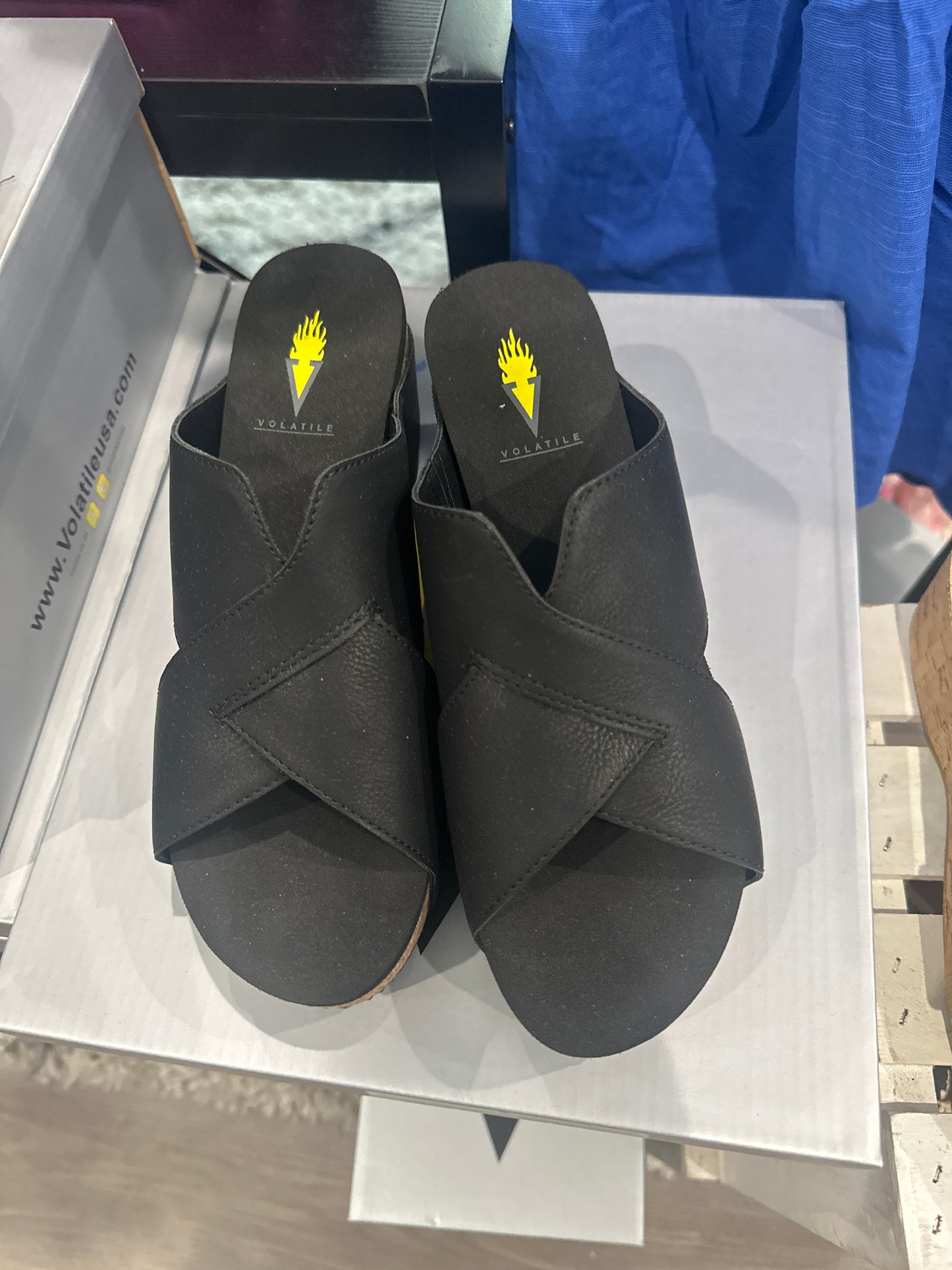 FIREFLY FAUX LEATHER CRISS CROSS SLIDE