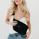 Marley Metallic Oversized Bum Bag Wholesale in Black-How Cute is That? Boutique