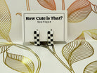 Black & White Checkered Square Hoops-How Cute is That? Boutique