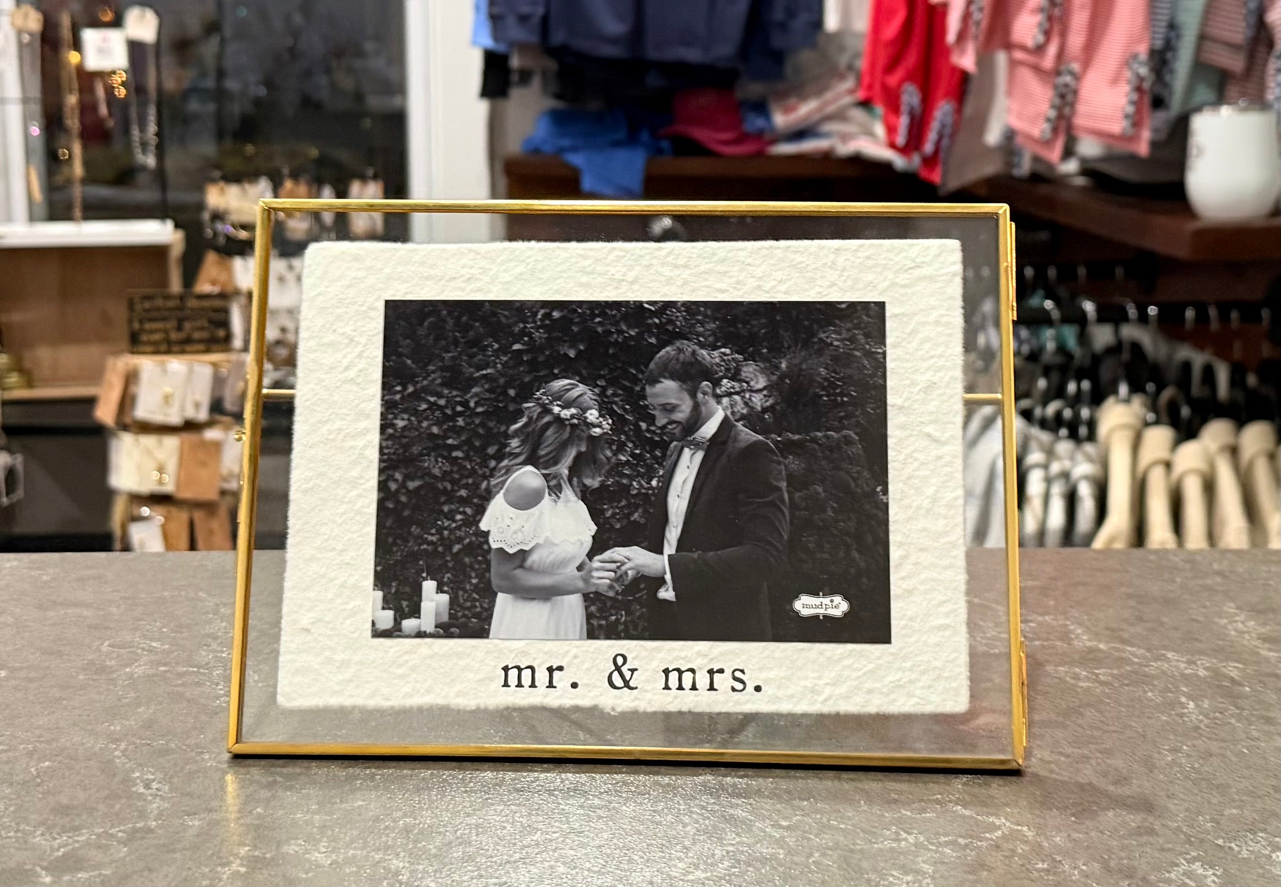 Mr and Mrs Glass Picture Frame-How Cute is That? Boutique