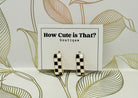 Black & White Checkered Square Hoops-How Cute is That? Boutique