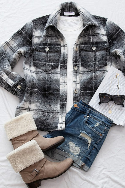 FLANNEL PLAID SHACKET by Wanna B