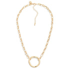 Short Chain Link Necklace Featuring Hammered Pendant-How Cute is That? Boutique