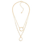Layered Chain Link Necklace Featuring Semi-Precious Stone Pendant and Bead Details-How Cute is That? Boutique