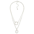 Layered Chain Link Necklace Featuring Semi-Precious Stone Pendant and Bead Details-How Cute is That? Boutique