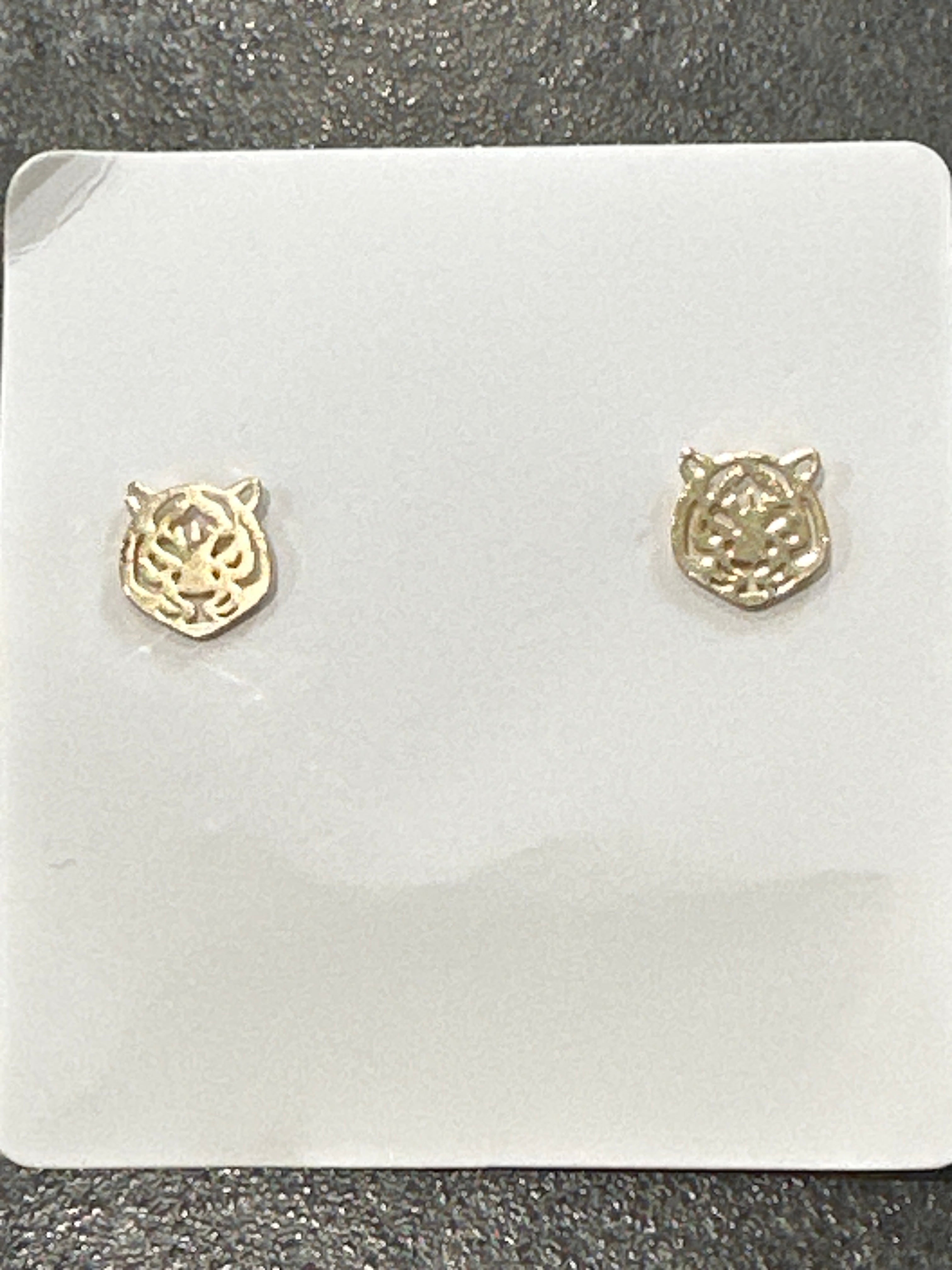 Bengal Tiger Gold Earrings-How Cute is That? Boutique