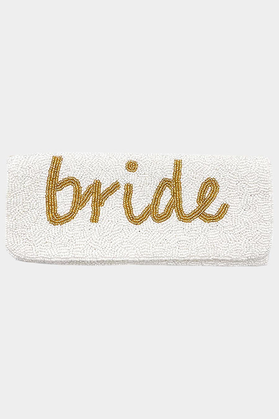 BRIDE Seed Beaded Message Clutch / Shoulder Bag