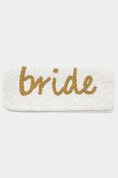 BRIDE Seed Beaded Message Clutch / Shoulder Bag