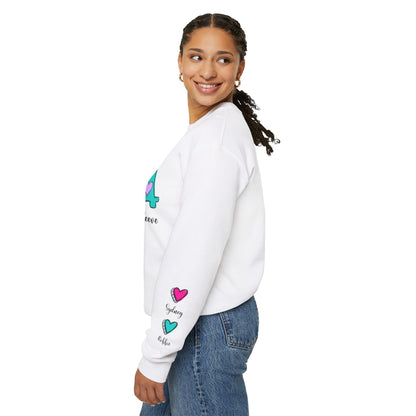 This Mama Wears her Heart on her Sleeve Custom Crewneck Sweatshirt