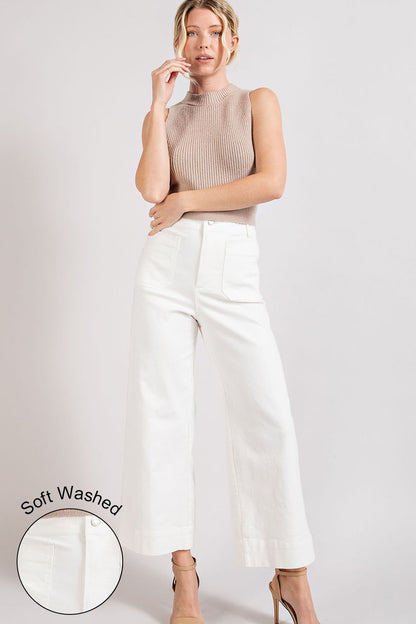 SOFT WASHED WIDE LEG PANTS