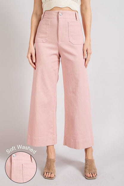 SOFT WASHED WIDE LEG PANTS