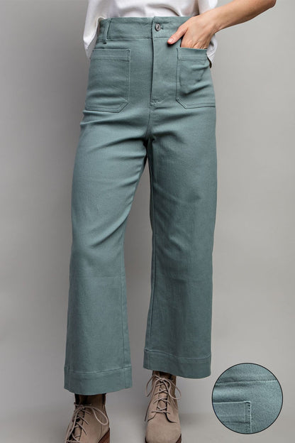 SOFT WASHED WIDE LEG PANTS