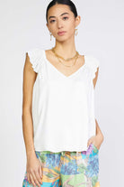 Sweetheart Neck Pleated Ruffle Sleeve Top-How Cute is That? Boutique