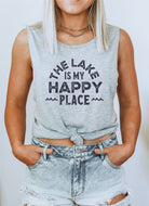 The Lake is my Happy Place Muscle Tank Top-How Cute is That? Boutique