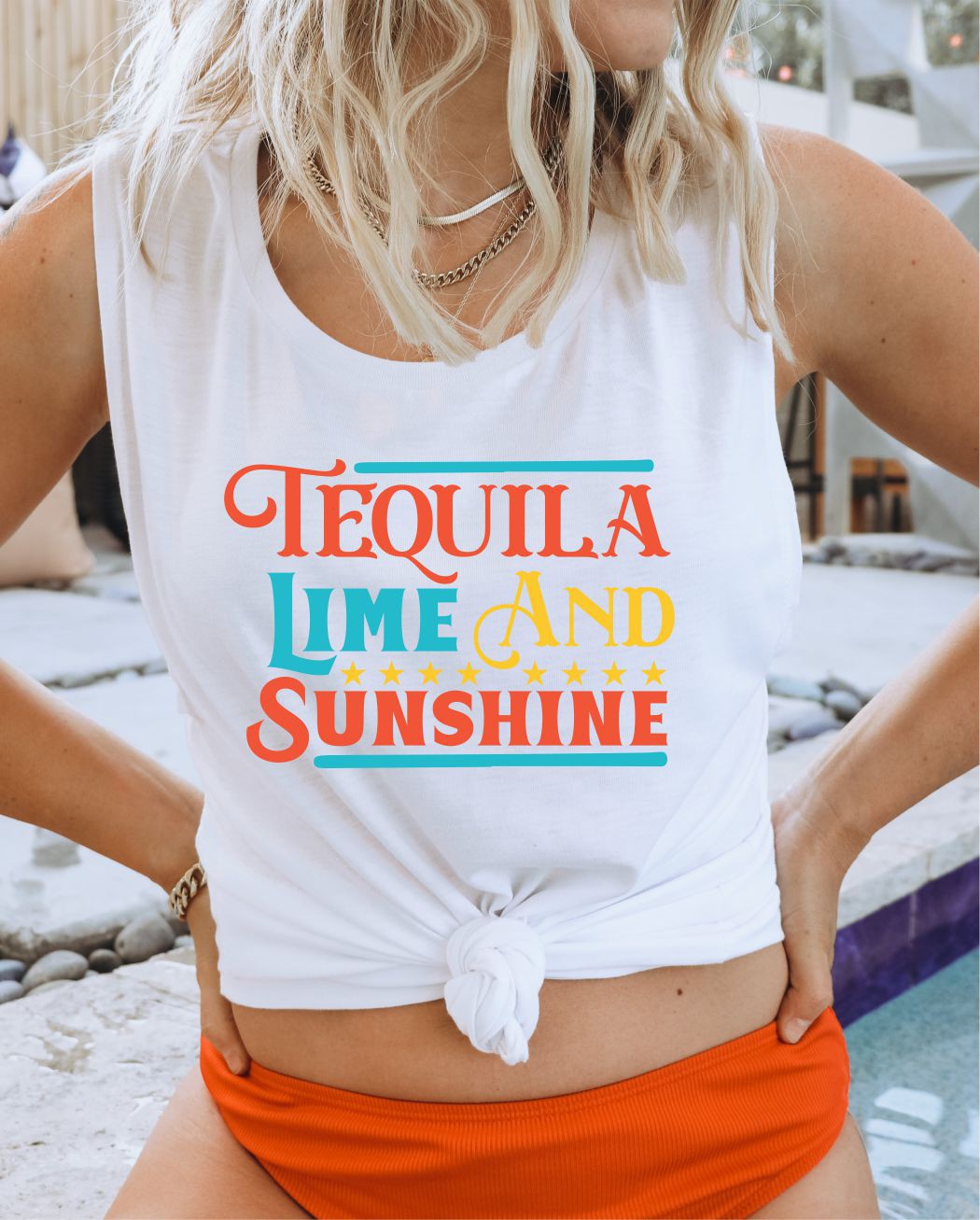 Tequila Lime Sunshine Graphic Print Muscle Tank