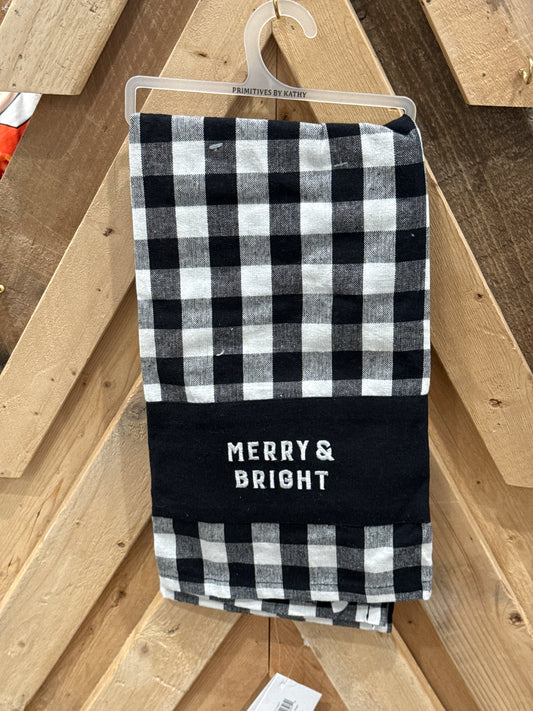 Merry and Bright Christmas Kitchen Towel