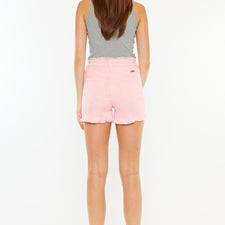 Kan Can Pink Crossover Waist Jean shorts-How Cute is That? Boutique