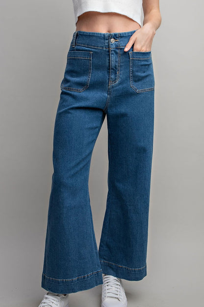 POCKET STRAIGHT LEG DENIM PANTS