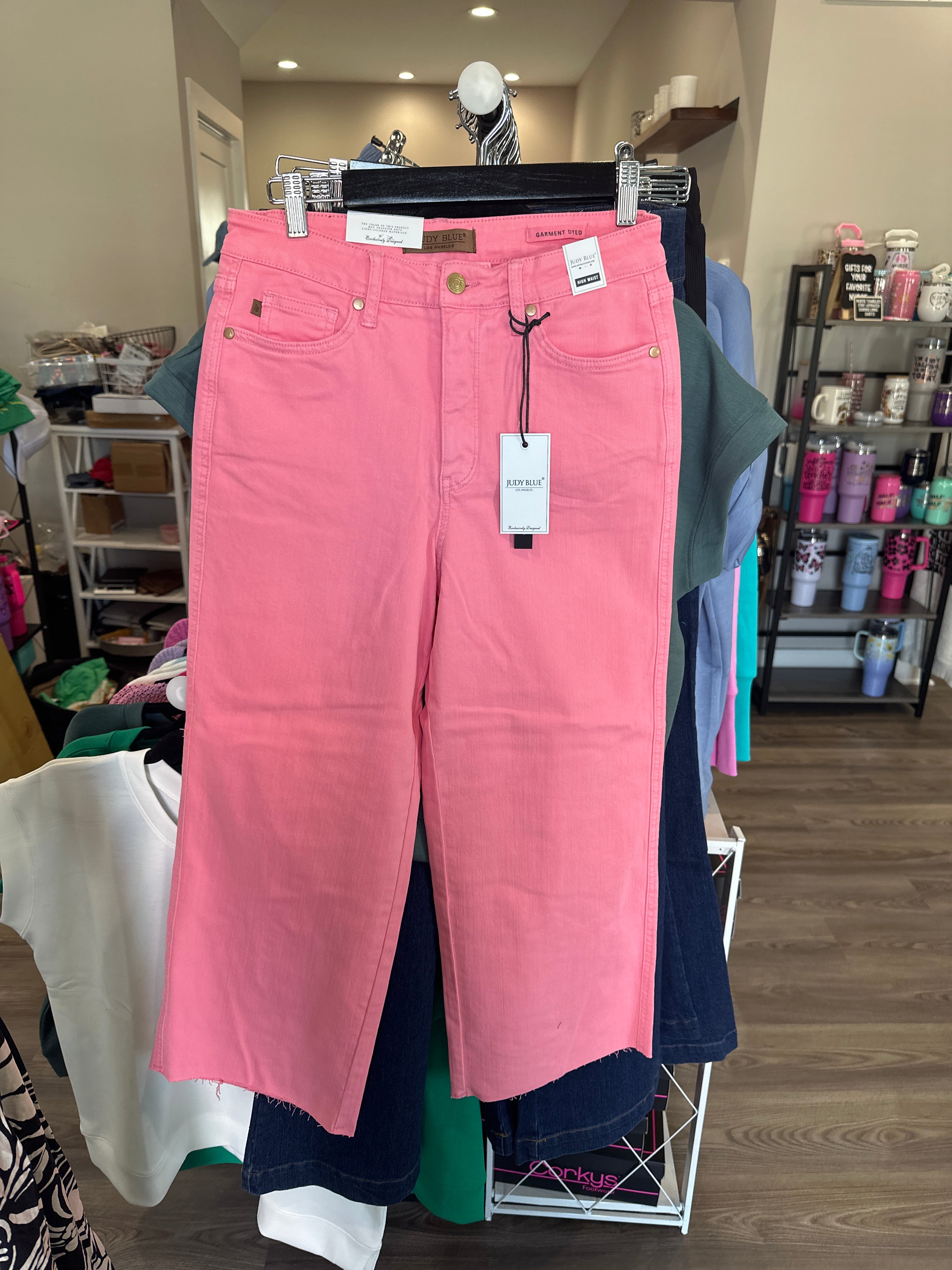 Judy Blue cropped jeans in Pink-How Cute is That? Boutique