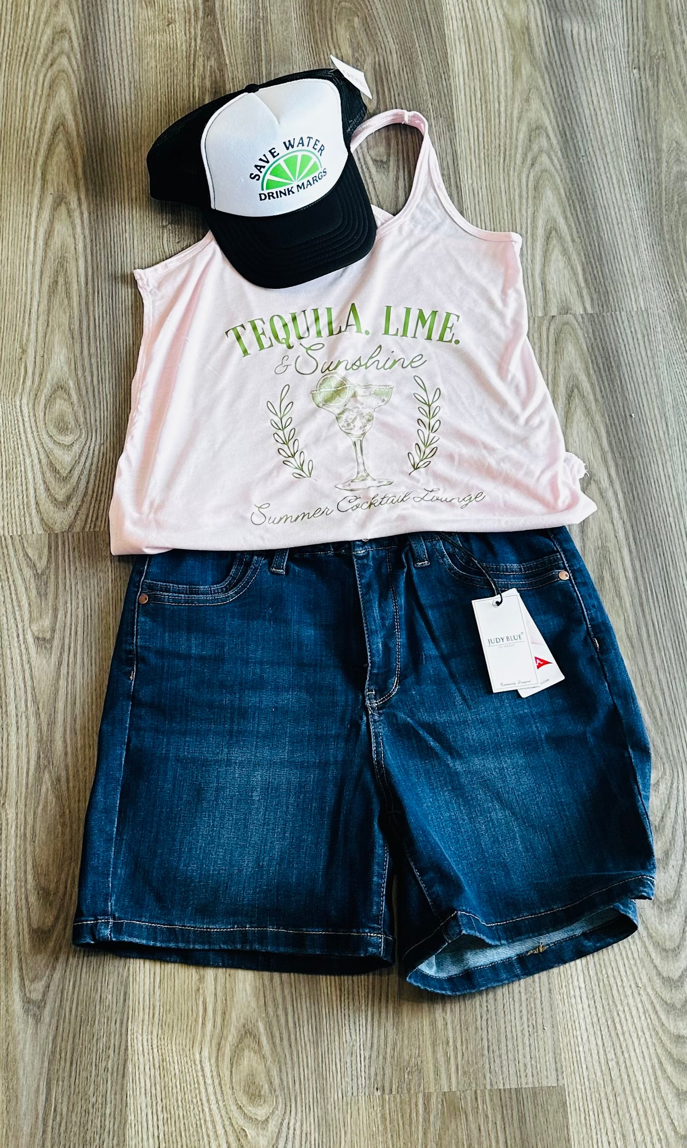 Tequila, Lime, Sunshine Tank Top in Light Pink