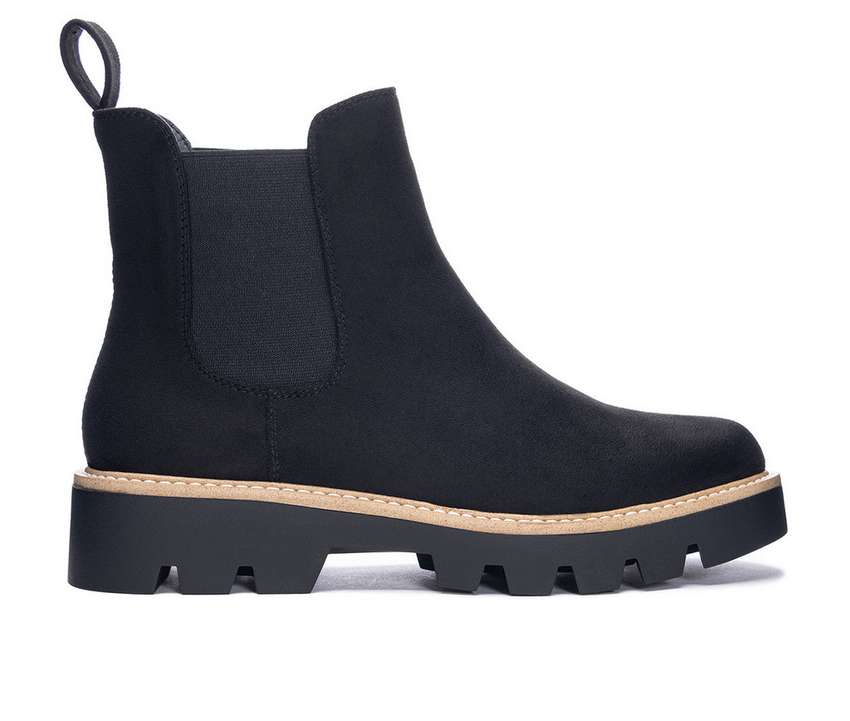 Women's Chinese Laundry Piper Chelsea Boots in BLACK-How Cute is That? Boutique