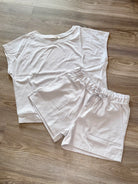 PREMIUM COTTON TOP & SHORTS SET in soft gray-How Cute is That? Boutique