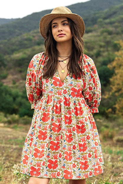 Floral Print Mini Dress