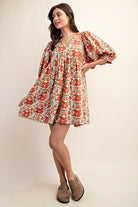 Floral Print Mini Dress-How Cute is That? Boutique