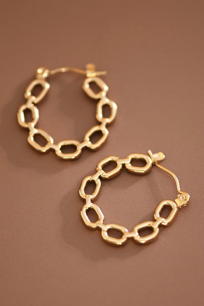 Gold Hoop Earrings (Waterproof)