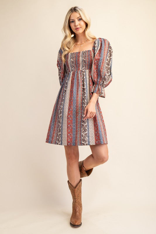 Smocked Bodice Mini Dress-How Cute is That? Boutique