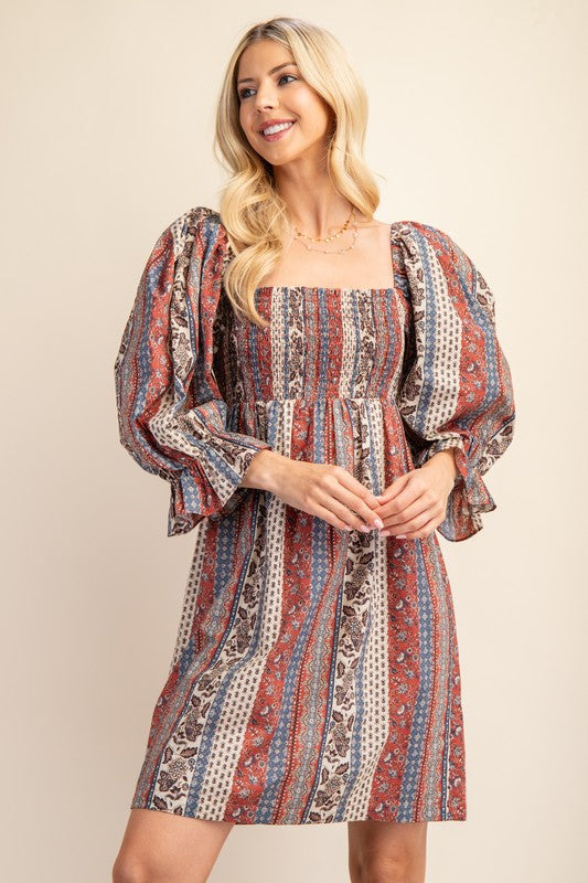 Smocked Bodice Mini Dress-How Cute is That? Boutique