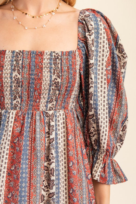 Smocked Bodice Mini Dress-How Cute is That? Boutique