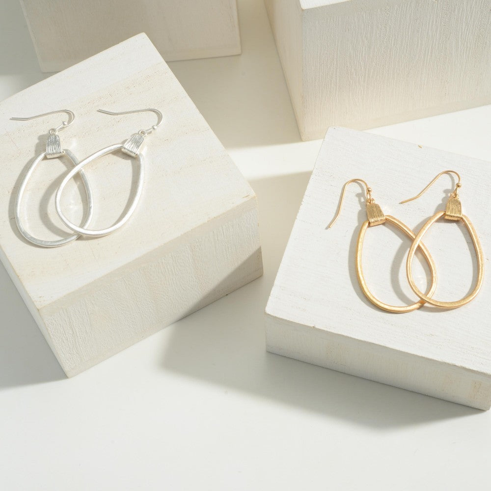 Metal Tone Tear Drop Earrings-How Cute is That? Boutique