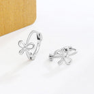 Huggie Hoops With Bow Detail in SILVER-How Cute is That? Boutique