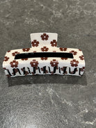 Brown Flowers Hair Claw-How Cute is That? Boutique