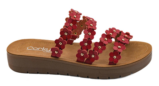 Corky's Garden Party Sandals in Red