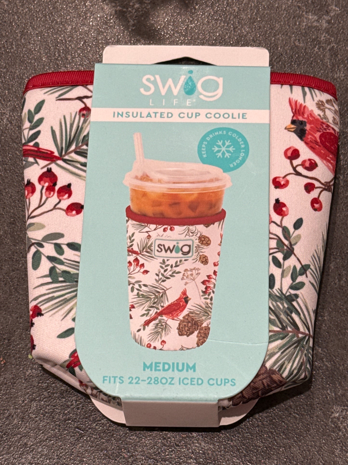 Winter Cardinals coffee coolie