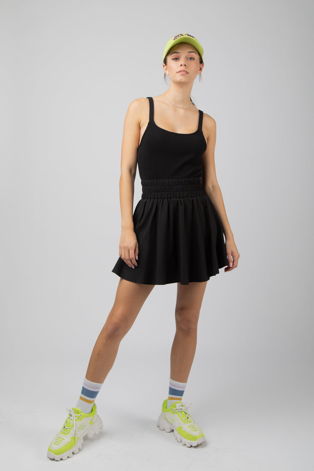 Sleeveless Tennis Dress w/ Built-In Short in BLACK
