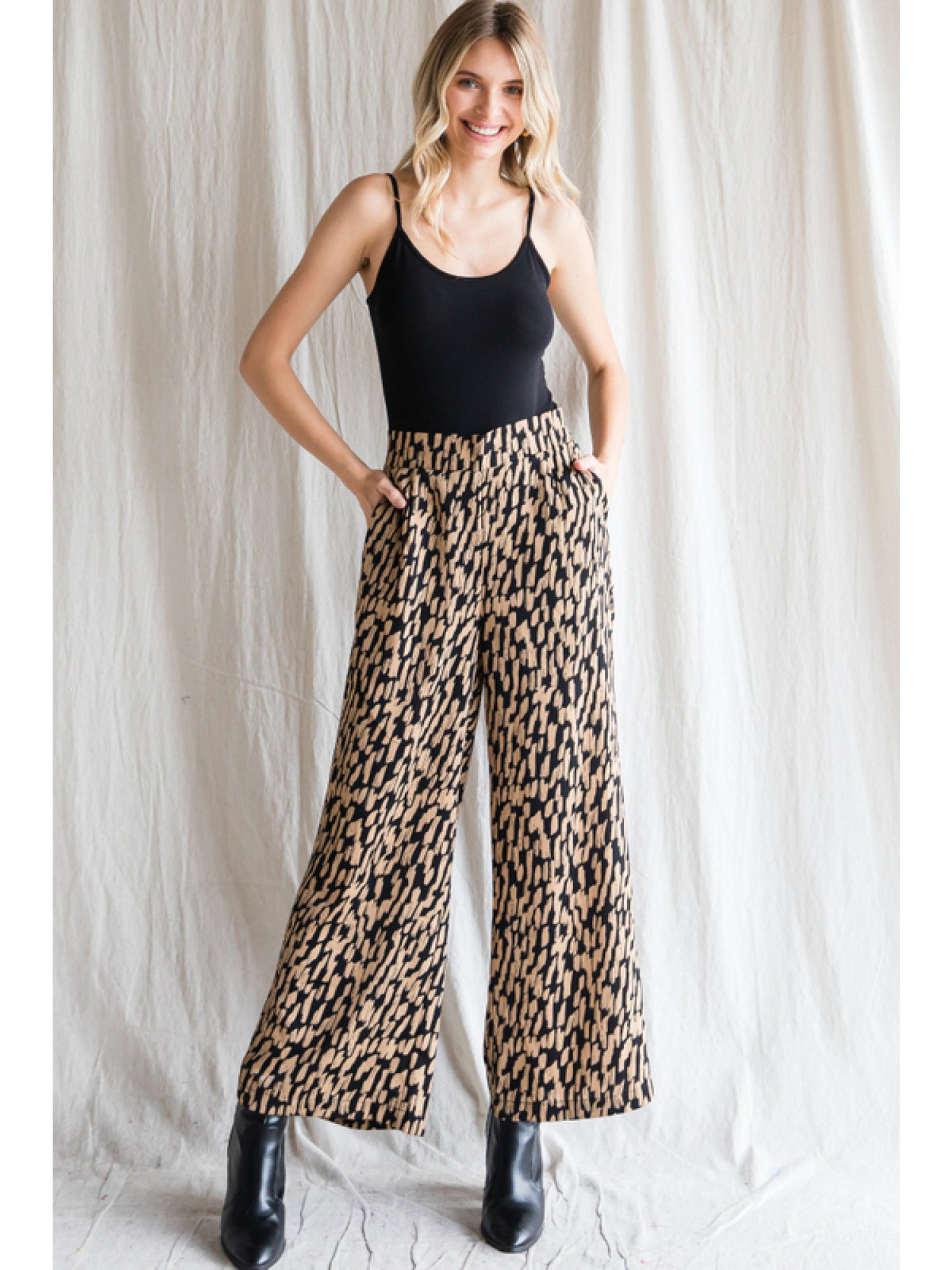 Cheetah Print  pants with flare leg