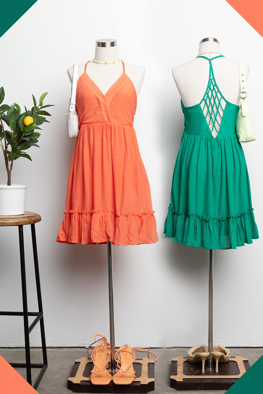 Sleeveless Woven Lattice Open Back Mini Dress-How Cute is That? Boutique