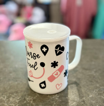 NURSE coffee mug with lid