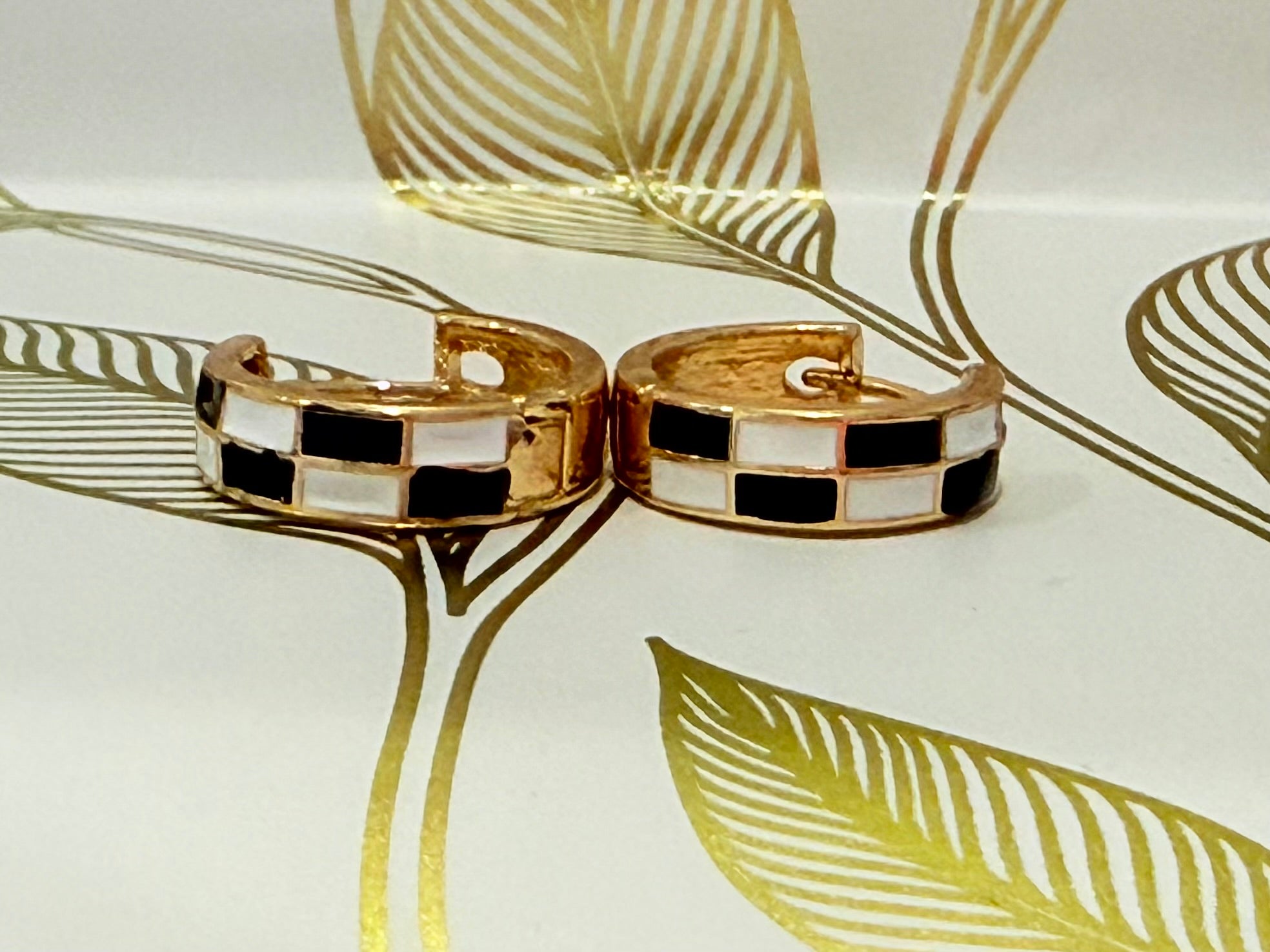 Black & White Checkered Small Hoops-How Cute is That? Boutique