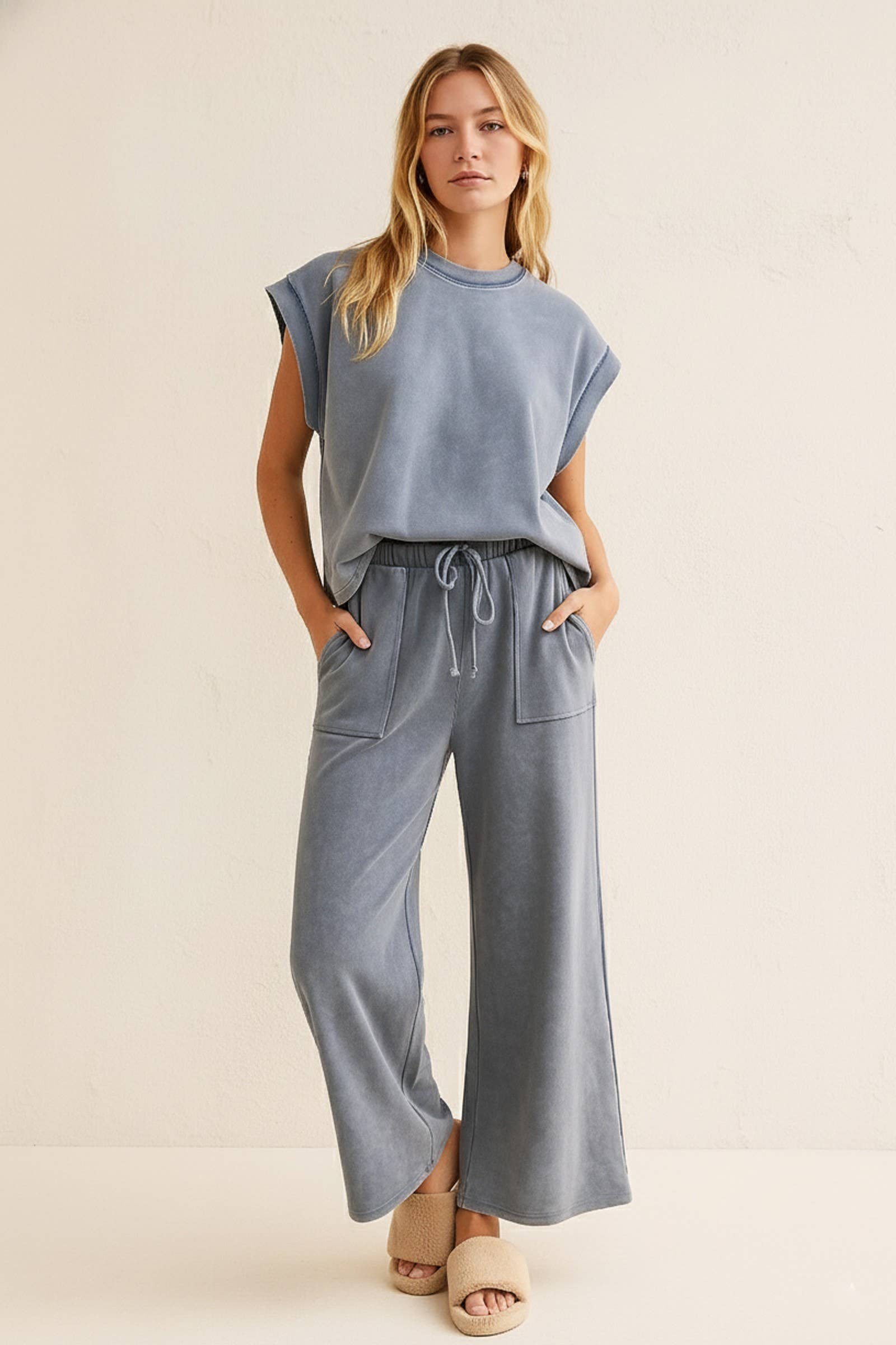 Mineral Wash Lounge Set-How Cute is That? Boutique