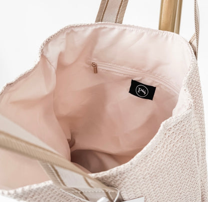 Ruby Raffia Tote Bag